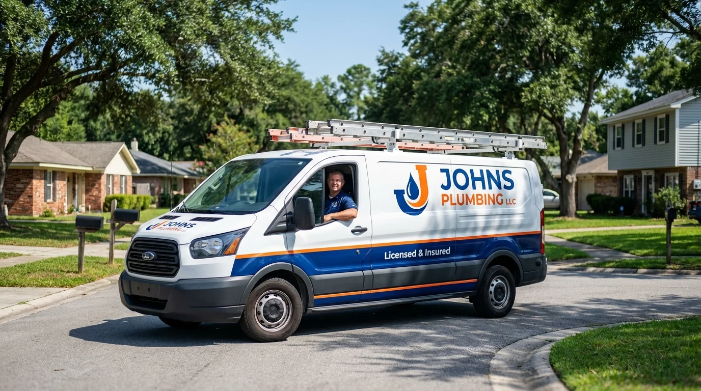 Johns Plumbing LLC service van in Ephraim, UT
