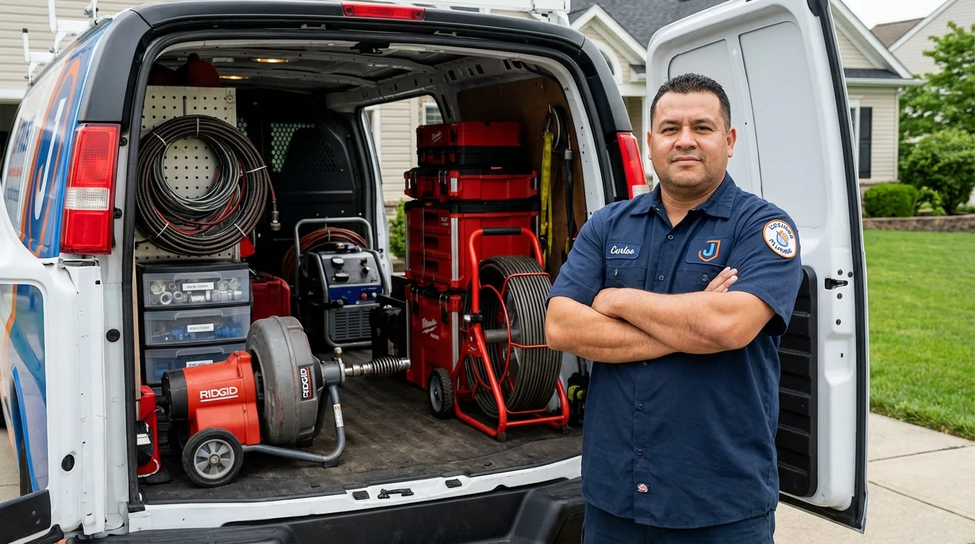 Professional drain cleaning equipment and Johns Plumbing LLC plumber in Ephraim