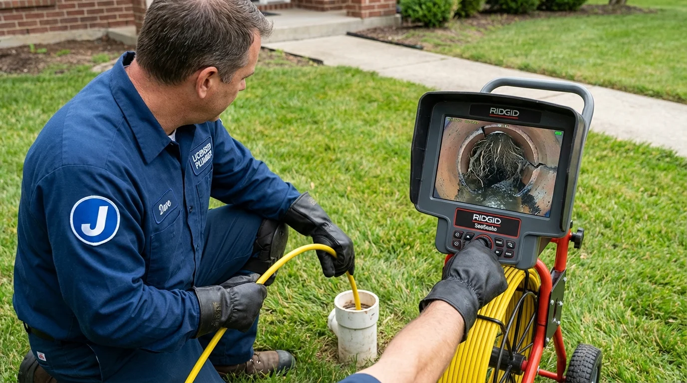 Sewer camera inspection being performed by Johns Plumbing LLC in Ephraim