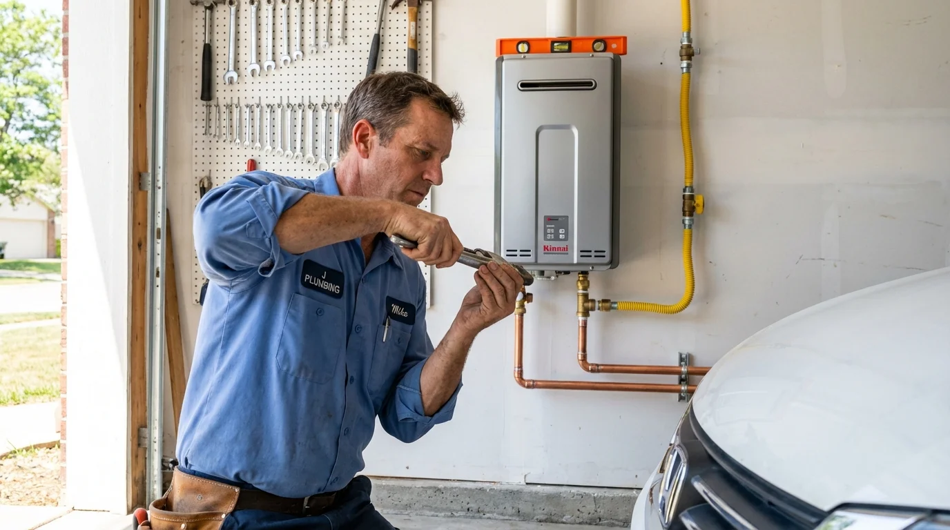 Tankless water heater installation by a Johns Plumbing LLC plumber in Ephraim